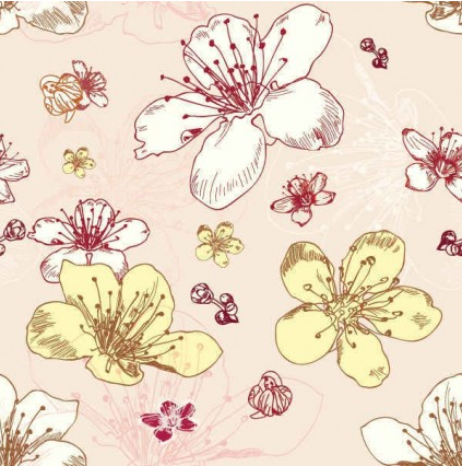 Seamless Flower Pattern Graphic vector