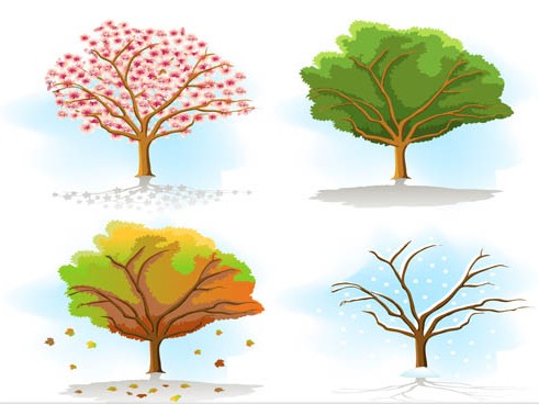 Season Trees free vector