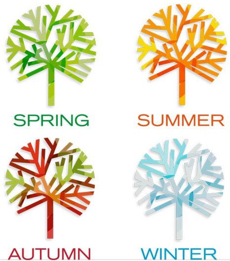 Seasons Creative Symbols Illustration vector