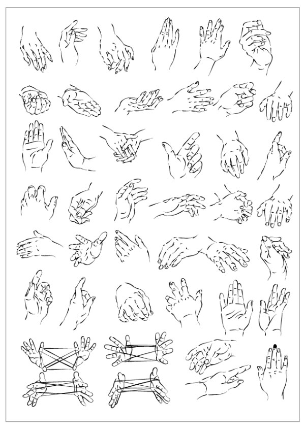 Set hand creative vector
