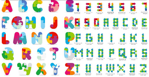Shiny Alphabets Set vectors
