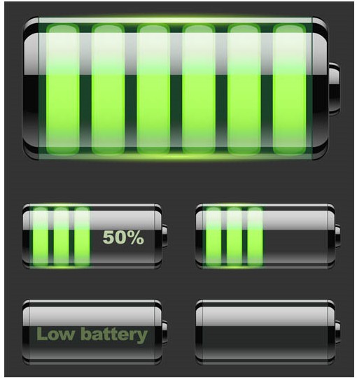 Shiny Battery Elements Illustration vector