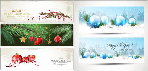 Shiny Christmas Banners vector graphic