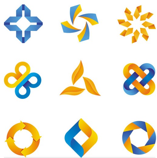 Shiny Creative Logotypes vector set