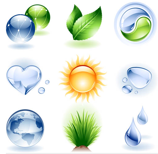 Shiny Ecology Icons vector