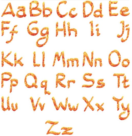 Shiny Fire Alphabet art vector free download