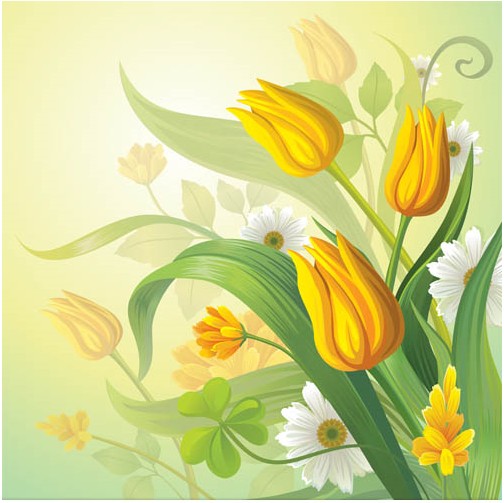 Shiny Floral Backgrounds 4 vector material
