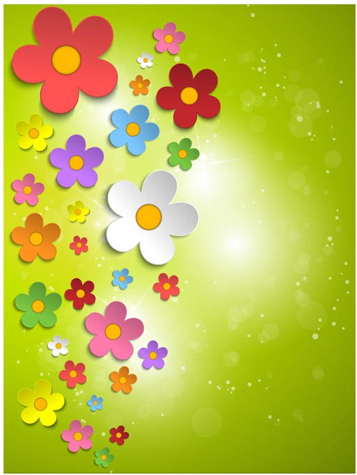Shiny Floral Backgrounds 8 vectors