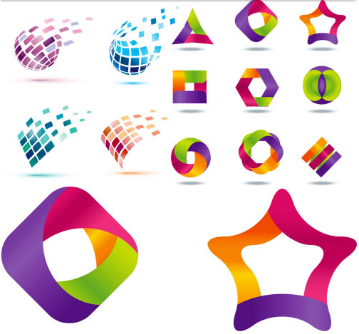 Shiny Geometric Logo art Illustration vector