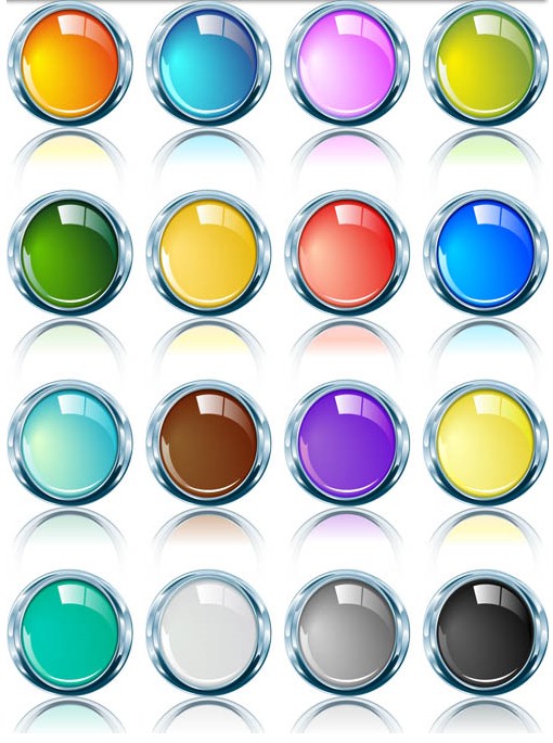 Shiny Glass Round Icons art vector