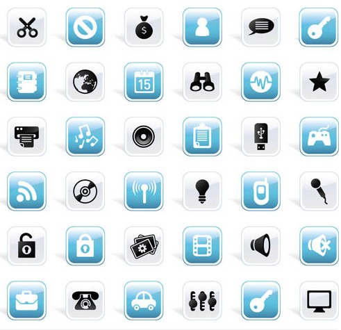 Shiny Icons graphic vector