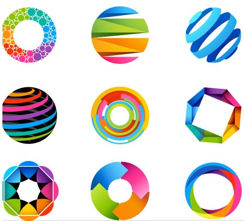 Shiny Round Logotypes art vector