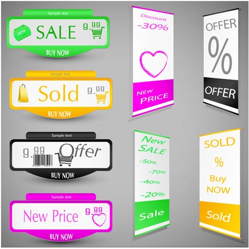 Shiny Sale Tags free vectors material