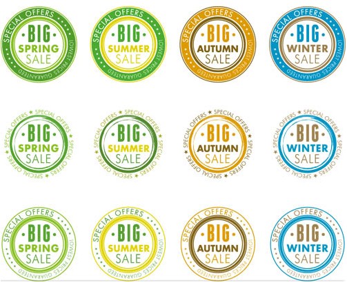Shiny Seasons Sale Labels vector