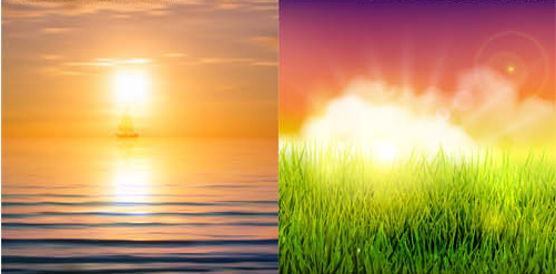 Shiny Sunset Landscapes 2 vector