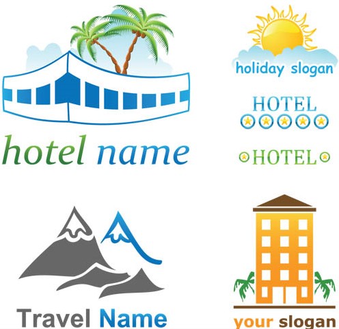 Shiny Travel Logotypes art shiny vector free download
