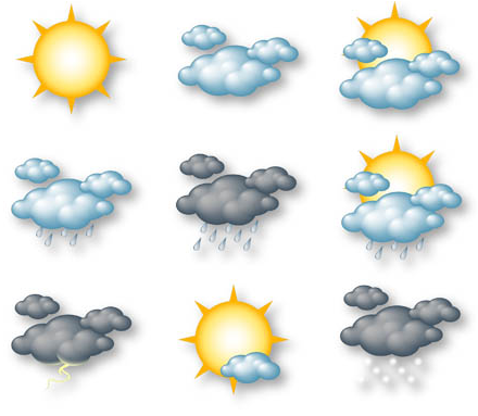 Shiny Weather Color Icons vector material