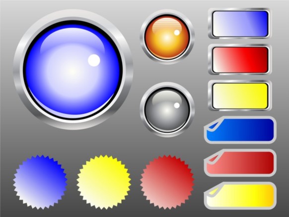 Shiny Web Buttons vector graphics