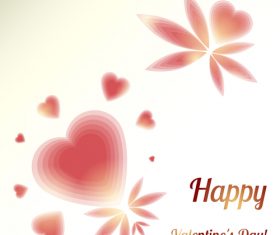 Shiny heart with leaves and valentine background vector 01