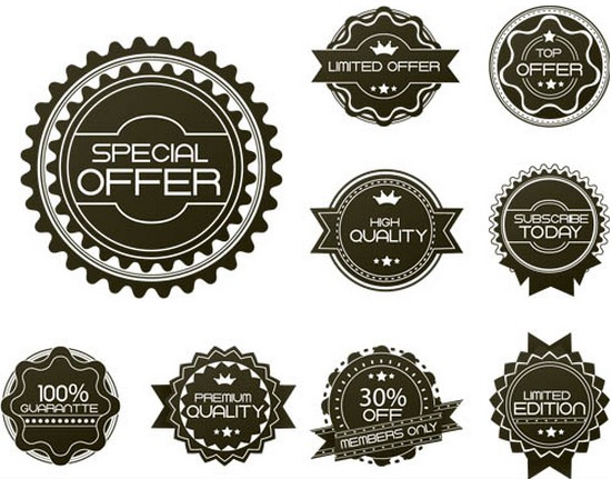Shopping Stickers free vector design