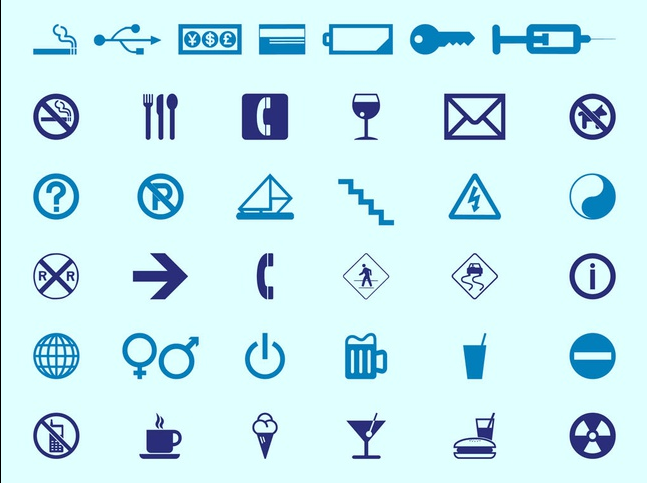 Signs And Icons free set vector
