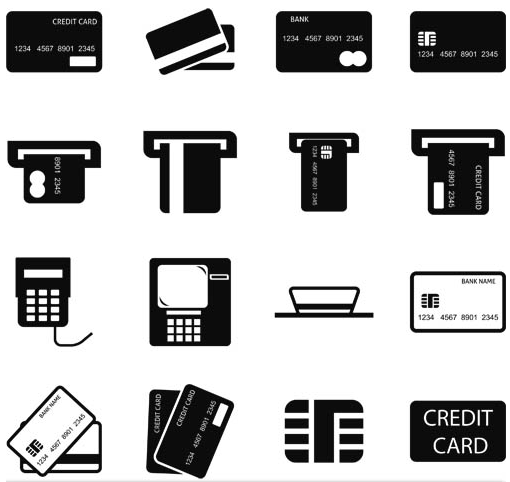 Silhouette Banking Icons 4 vector