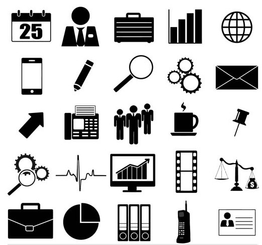Silhouette Business Icons art vector