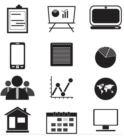 Silhouette Financial Icons 3 vector