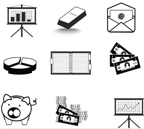 Silhouette Financial Icons 7 vector graphic