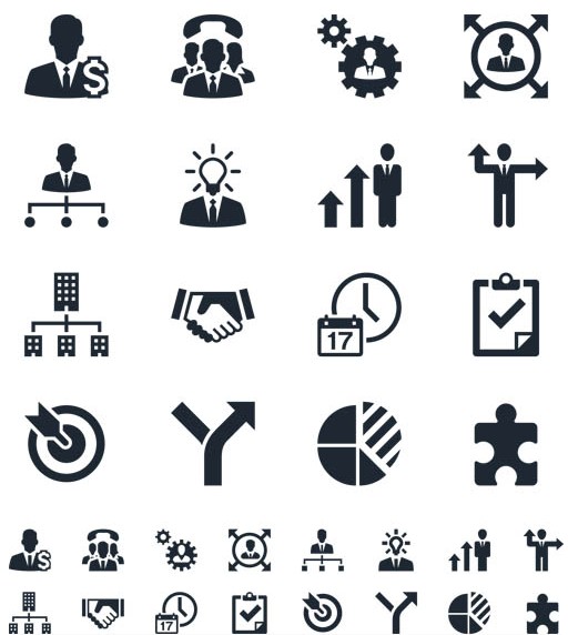 Silhouette Office Icons vector