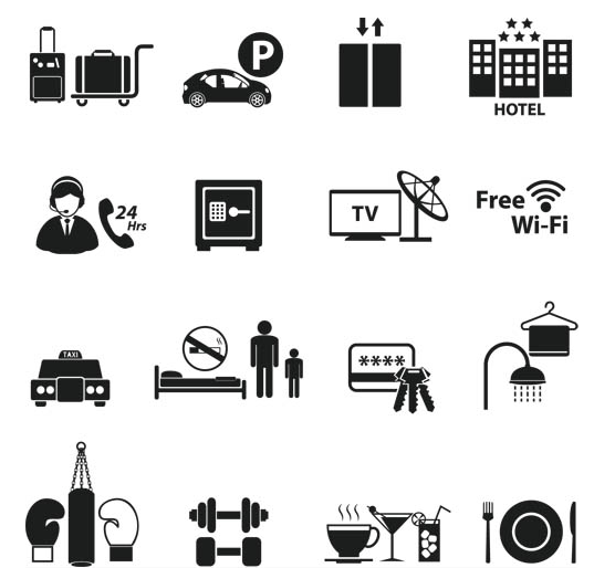 Silhouette Travel Icons vectors