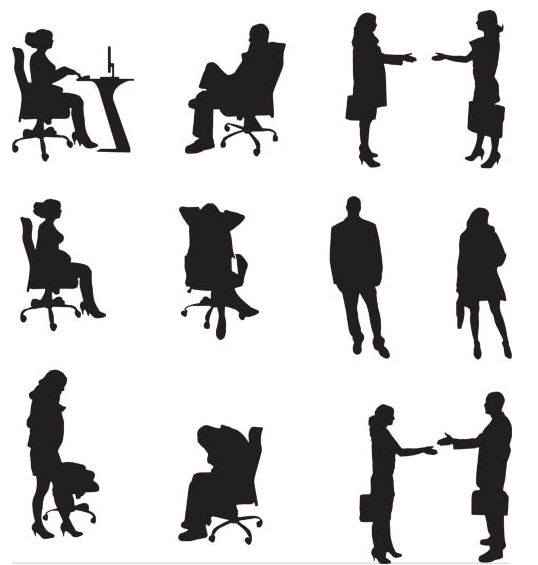 Silhouettes Business People vector