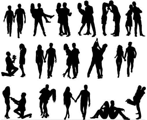 Silhouettes Couples 2 vector