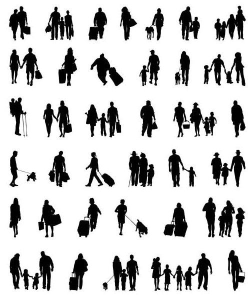 Silhouettes Family 2 vector material
