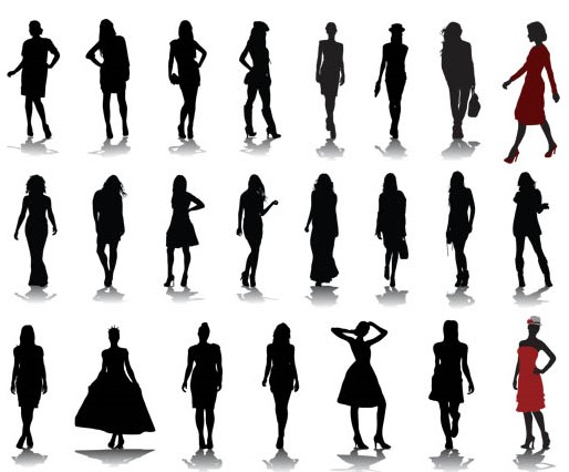 Silhouettes Girls 2 Illustration vector