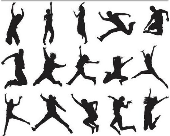 Silhouettes Jumpers set vector
