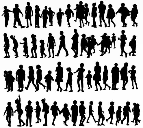 Silhouettes Kids vector