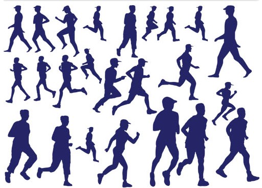 Silhouettes Runners Illustration vector
