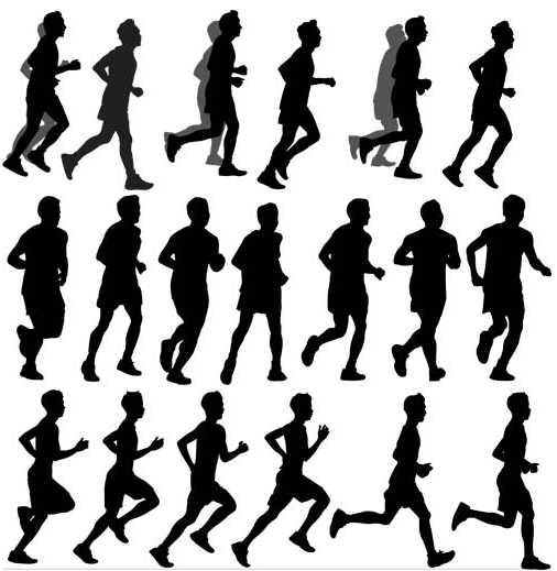 Silhouettes Runners Set vectors