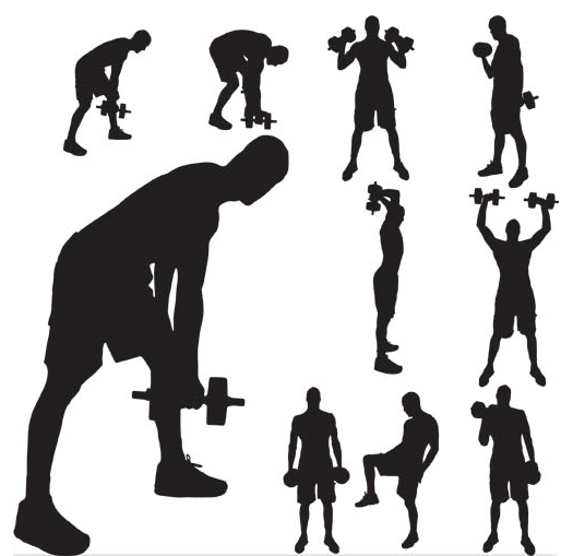 Silhouettes athletes vector