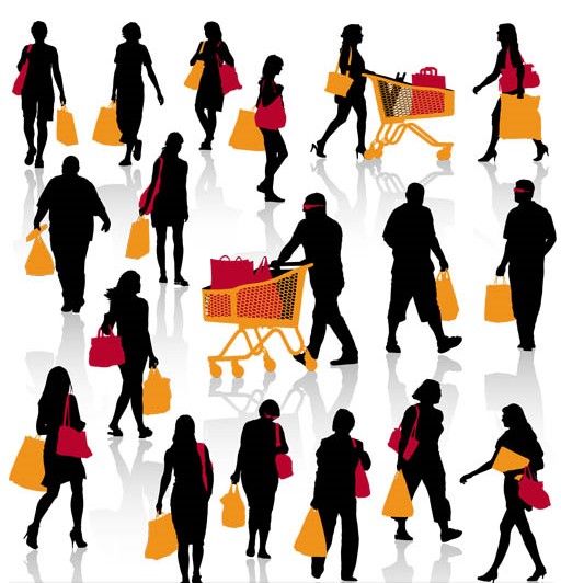 Silhouettes buyers free vector graphics