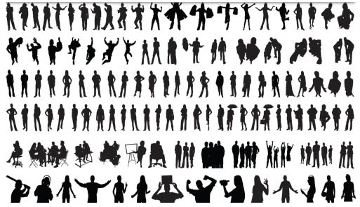 Silhouettes people vector