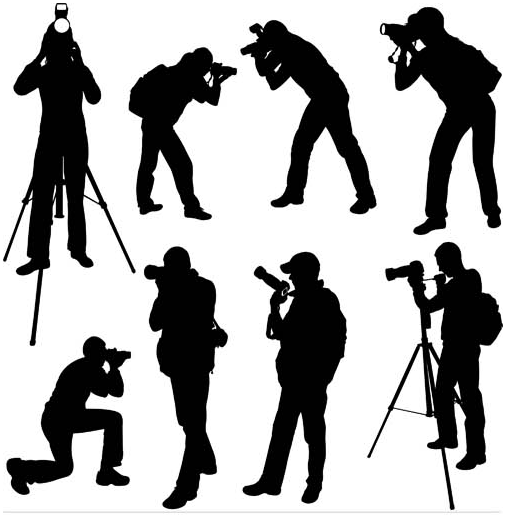 Silhouettes photographers vector