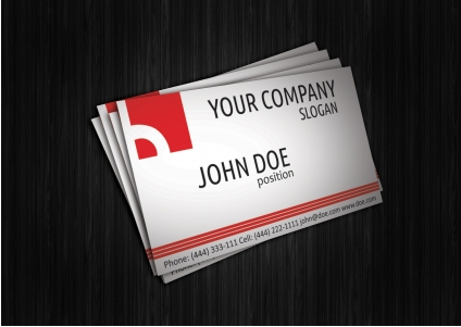 Simple red corporate business card vector