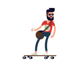 Skateboard IT male vector