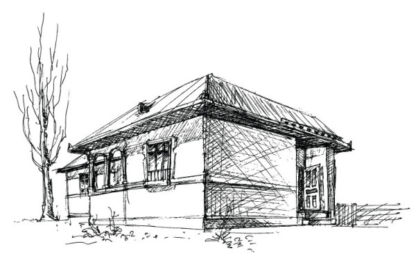 Sketch buildings free 1 vector