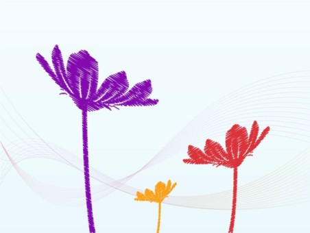 Sketchy Flowers design vectors