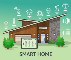 Smart home business template design vectors 01