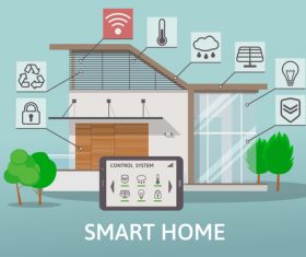 Smart home business template design vectors 02