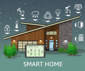 Smart home business template design vectors 04